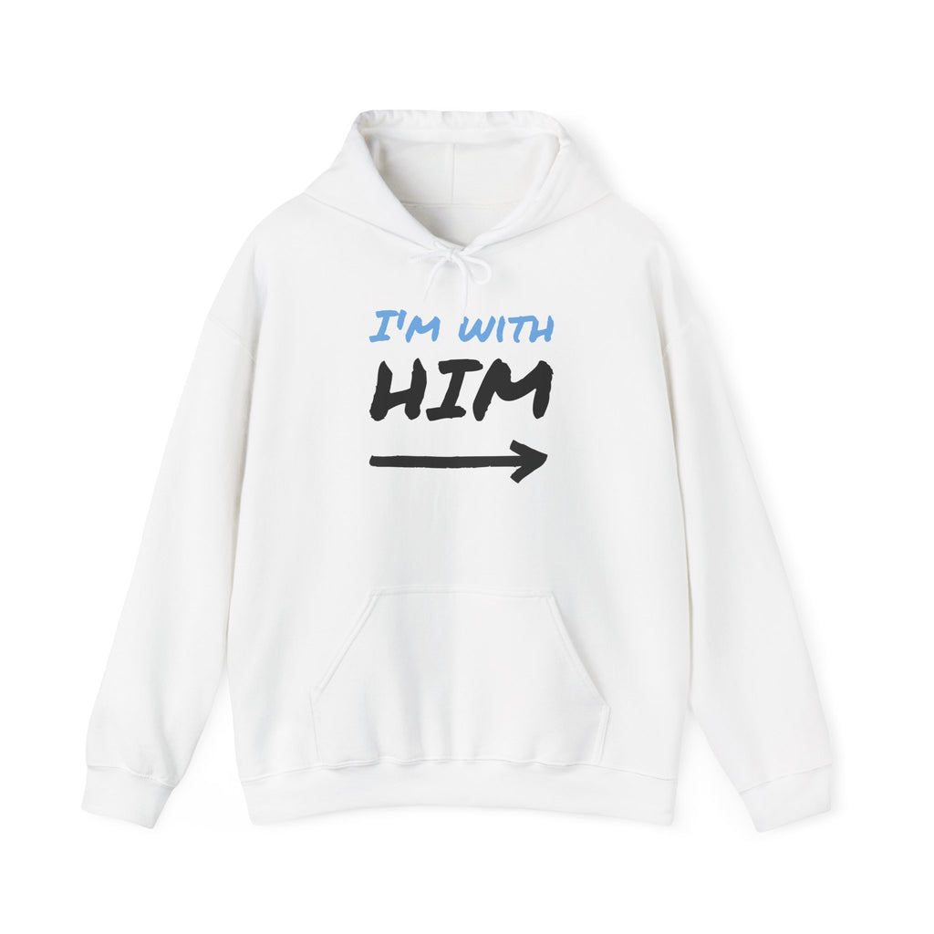 I'm With Him Arrow Couples Hoodie — Funny Matching Graphic Pullover