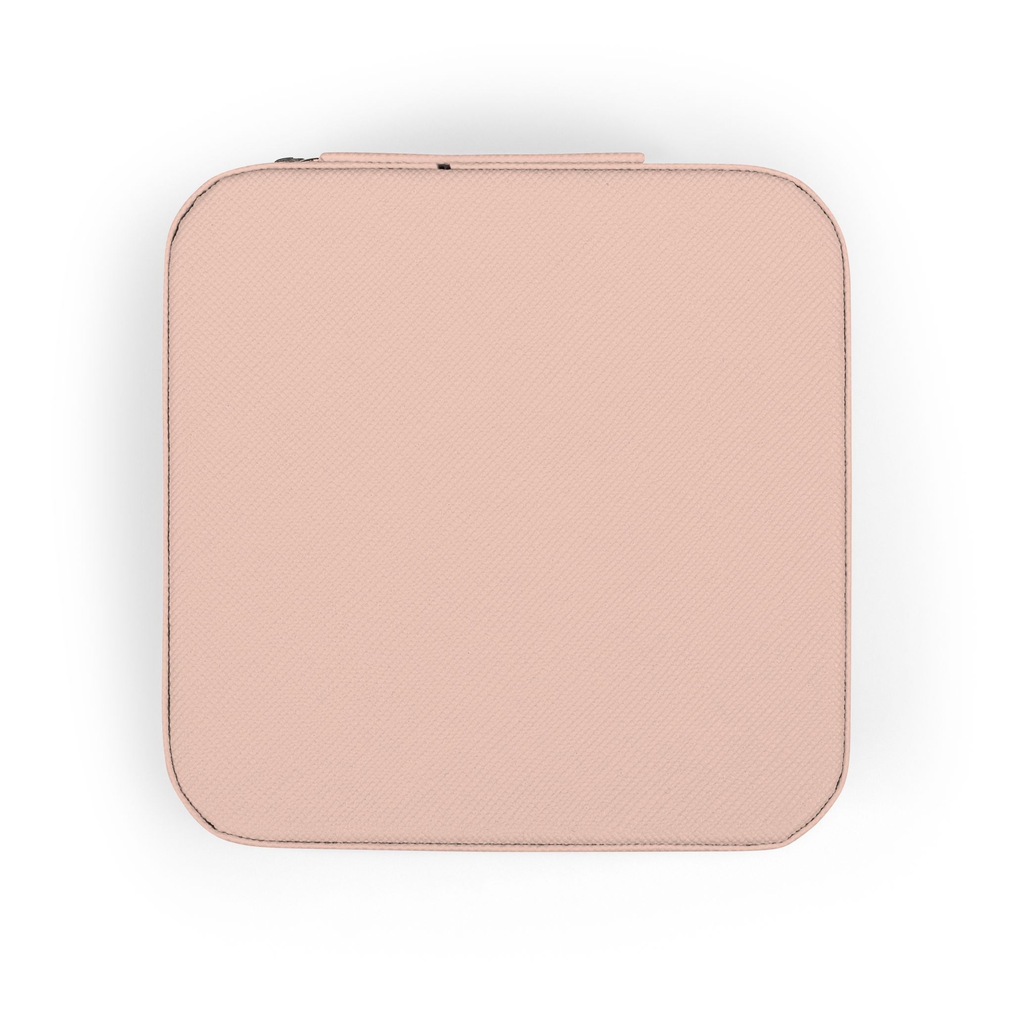 Compact Pink Jewelry Travel Organizer — Portable Case with Ring Slots & Compartments