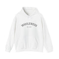 Wholeness Hoodie – Minimal Wellness Pullover with "Wholeness" Arch Text