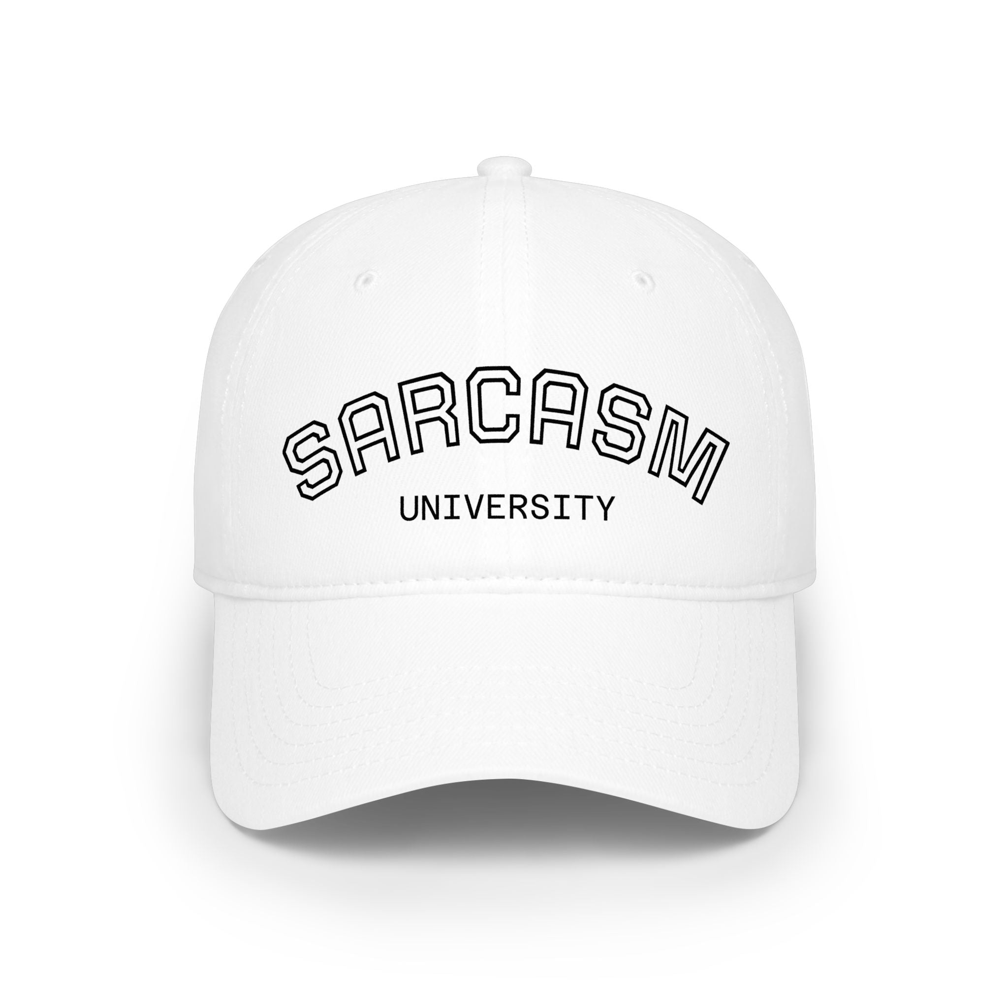 Sarcasm University Vintage Streetwear Cap — Embroidered Low Profile Baseball Hat